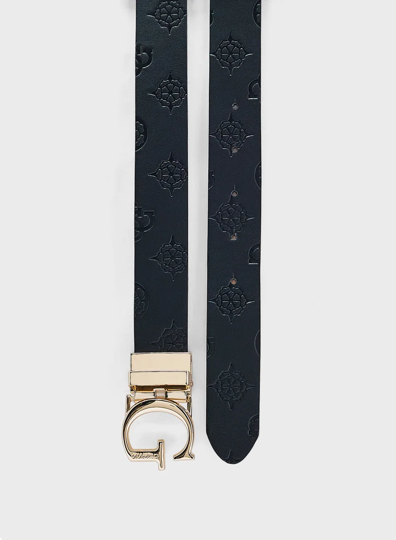 جس Logo Detailed None Allocated Hole  Belt
