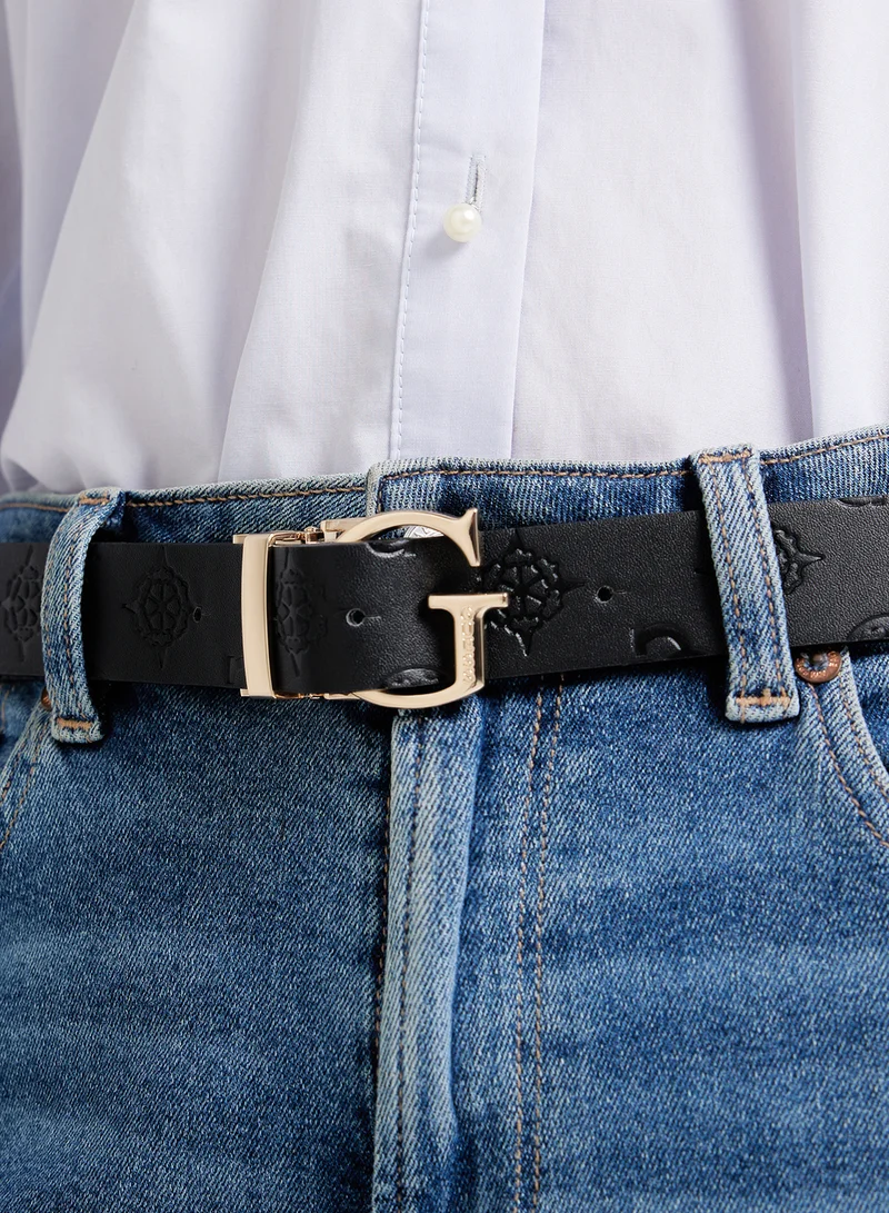 جس Logo Detailed None Allocated Hole  Belt
