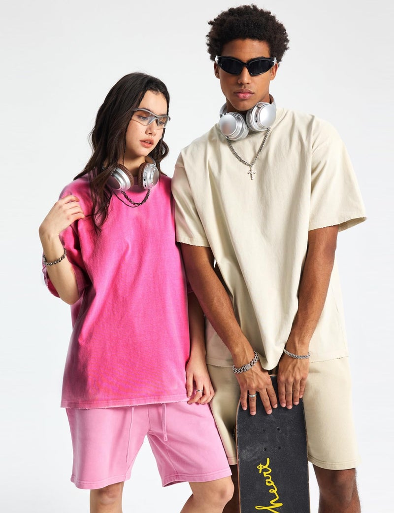 Yimoon 3 Pack Oversized Tshirts for Women Washed Vintage Baggy Boyfriend Tees Short Sleeve Unisex Cotton Tops(Blackbeigepink-XL) - Image 4