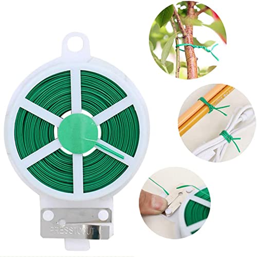MYLTW 100m Garden Cable Ties & Cutters, Reusable Green Wire Twist Ties for Climbing Plants & Home Organization - Image 2