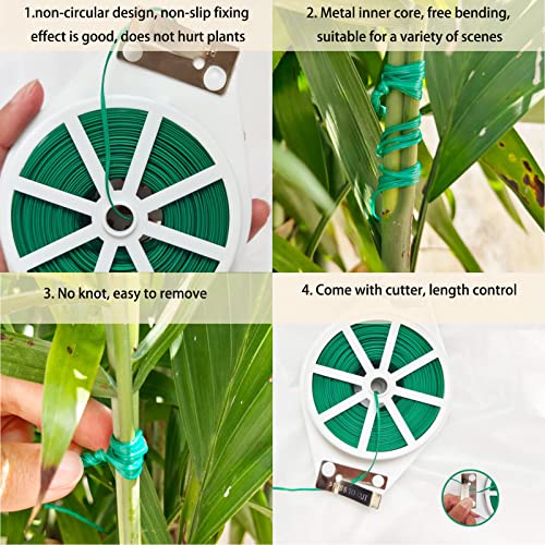 MYLTW 100m Garden Cable Ties & Cutters, Reusable Green Wire Twist Ties for Climbing Plants & Home Organization - Image 5