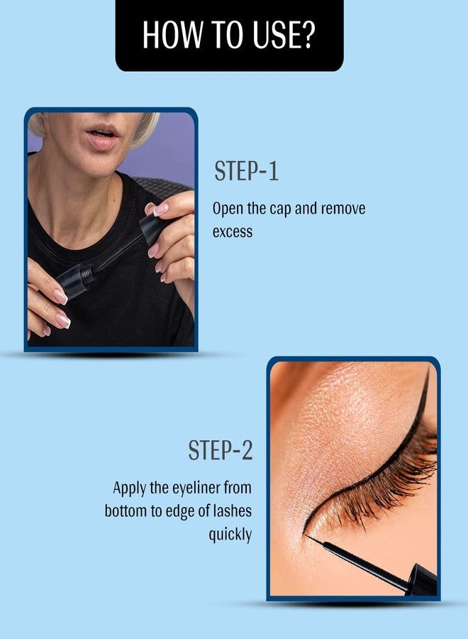 Color Diva Matte Eyeliner - (Black Eye Liner for Women) - Sweat Proof, Waterproof Eye Liner with Matte Finish, 6ml | 100% Vegan & Cruelty Free - Image 5
