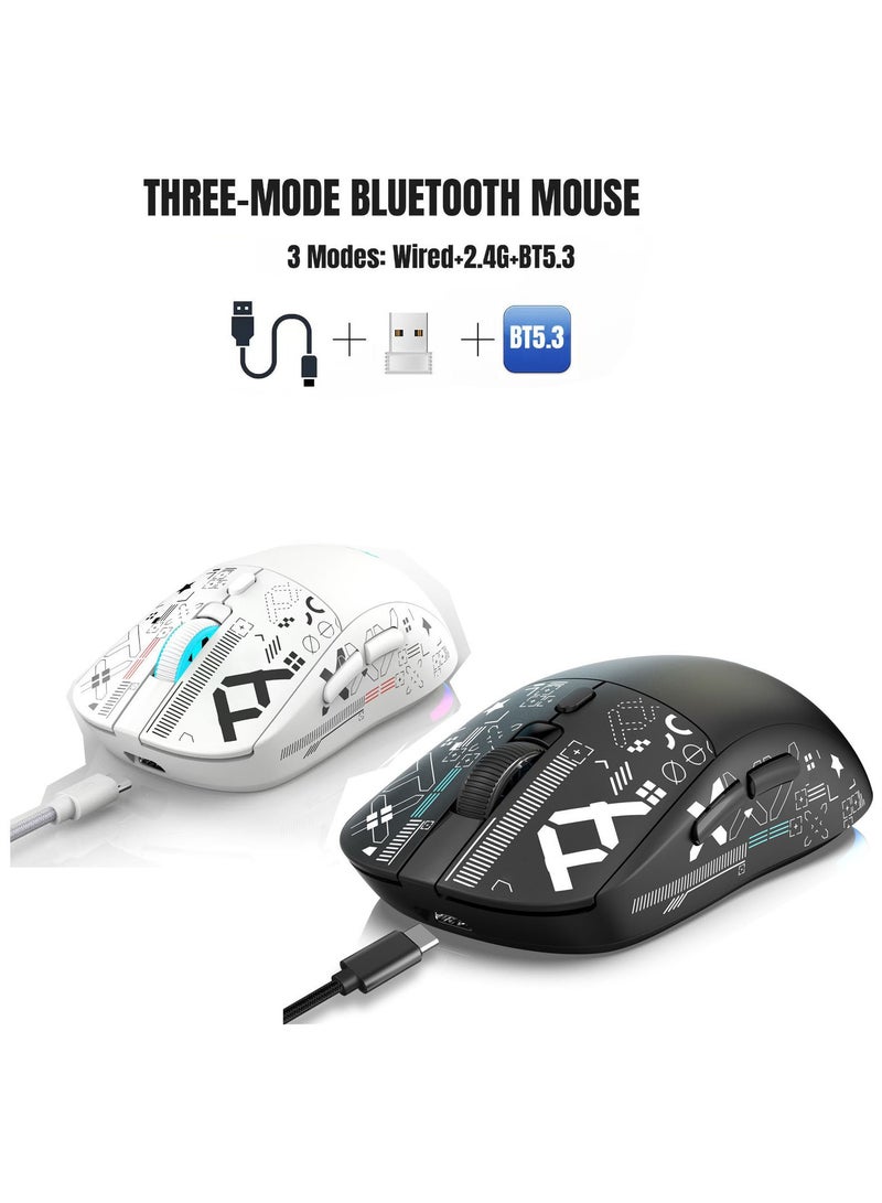 السلكية / 2.4g / bluetooth اكس ماوس لاسلكي RGB 650mAh مضيئة لعبة ماوس لاسلكي ، ويمكن استخدامها كهدية للرجال والنساء على حد سواء - Image 1