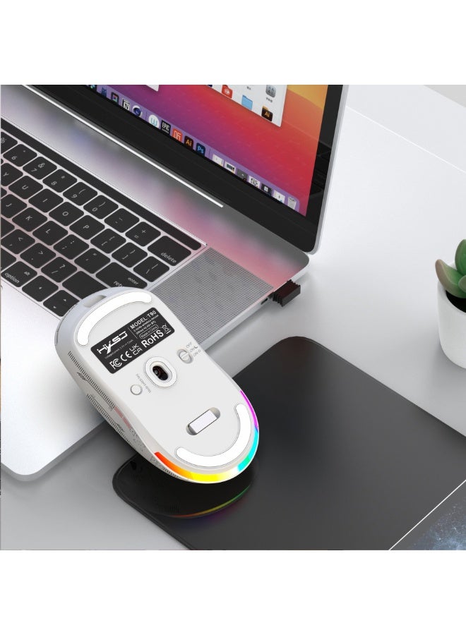 السلكية / 2.4g / bluetooth اكس ماوس لاسلكي RGB 650mAh مضيئة لعبة ماوس لاسلكي ، ويمكن استخدامها كهدية للرجال والنساء على حد سواء - Image 5