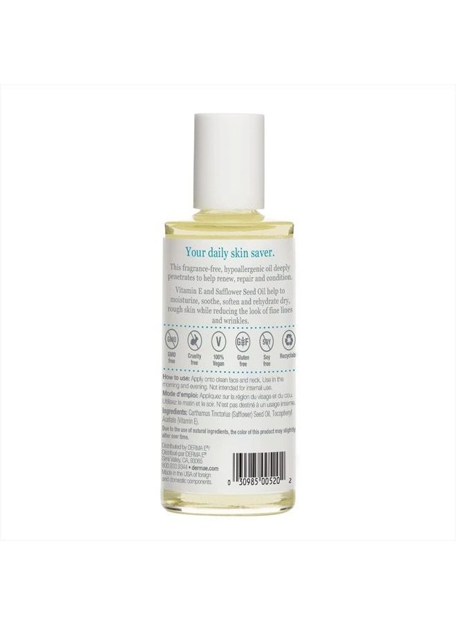 derma-e - Vitamin E Skin Oil - 14,000 IU Face Oil with Safflower Oil – Hypoallergenic, Fragrance Free Facial Skin Care - Nourishes and Conditions, 2 fl oz - Image 1