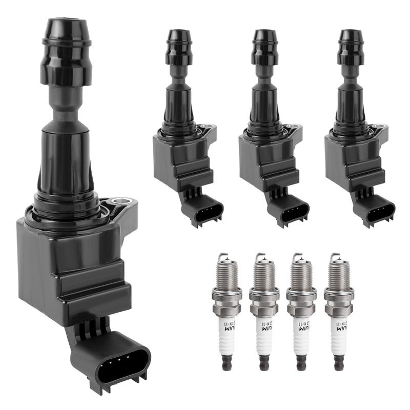 حزمة ملف الإشعال وشمعة الإشعال تناسب 20L 22L 24L شيفروليه إكوينوكس ماليبو كولبالت HHR GMC تيرين بويك لاكروس ريجال فيرانو بونتياك G6 ساتورن فيو 2010 2011 2012 2013 2014 2015 2016 2017