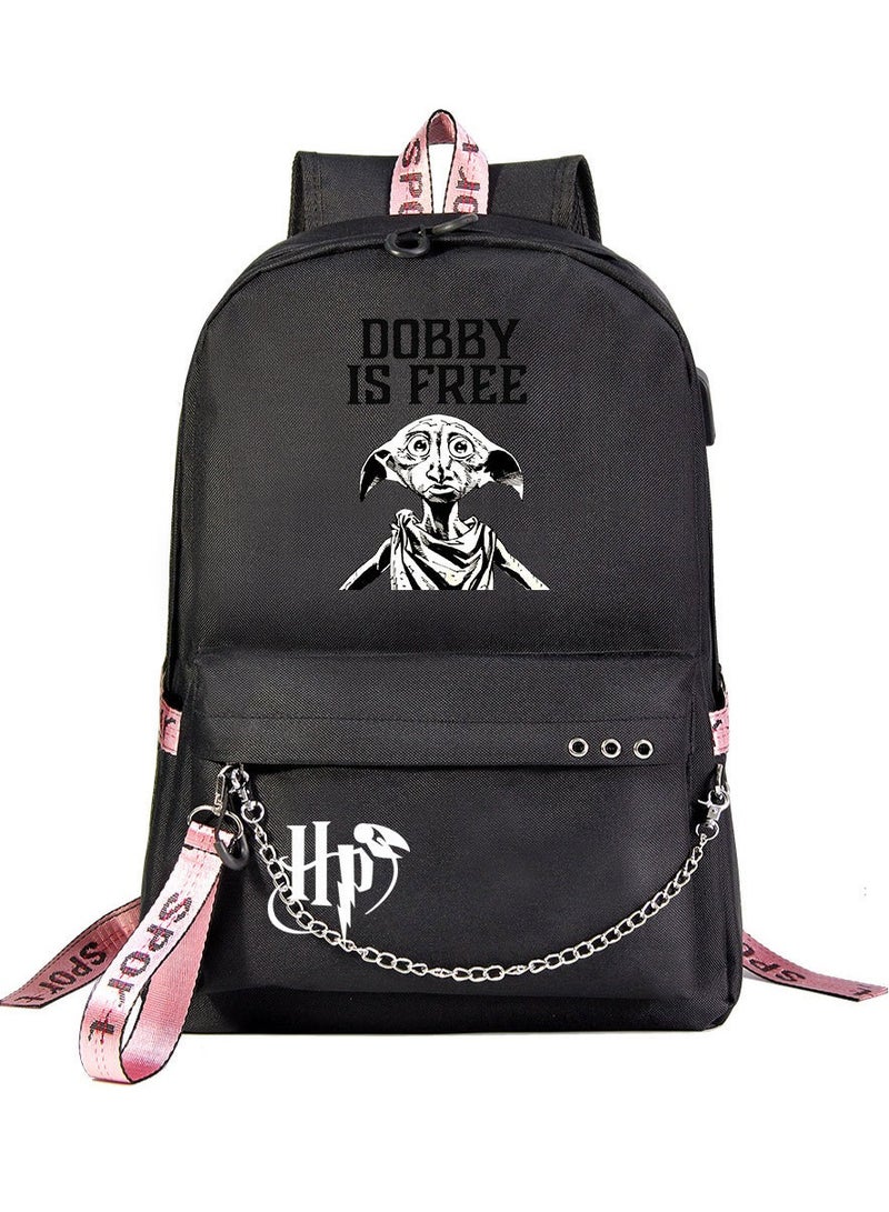 Harry Potter Cartoon Print Student Youth Large Capacity Backpack For Men And Women