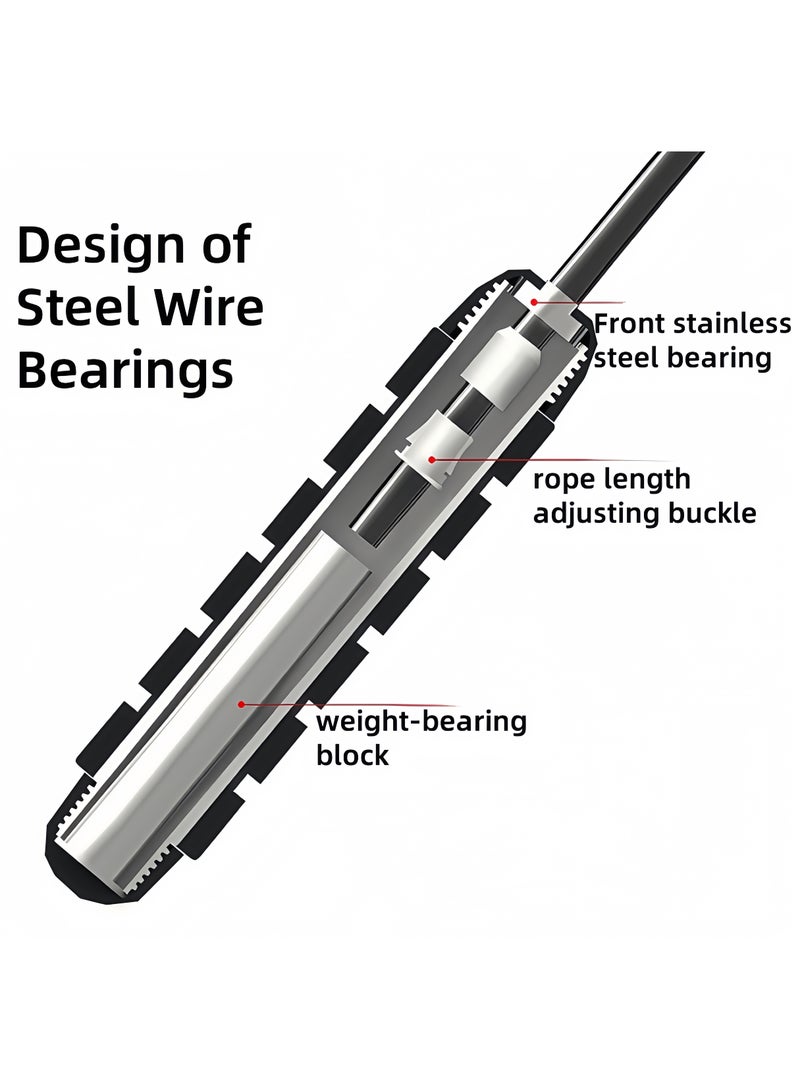 KUYING KUYING Skipping Rope with Ball Bearings Rapid Speed Adjustable Jump Rope Cable and 6” Memory Foam Handles Ideal for Aerobic Exercise Like Speed Training, Extreme Jumping, Endurance Training and Gym - Image 3