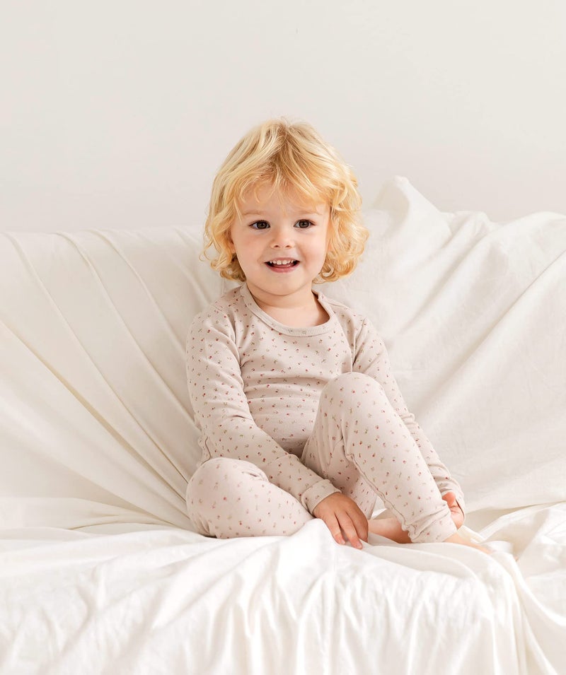 Avauma Baby Boys Girls Pajama Set 6M-7T Kids Cute Toddler Snug Fit Pattern Design Pjs Cotton Sleepwear Flower Pattern (Momo.Moccabeige.Xs) - Image 5
