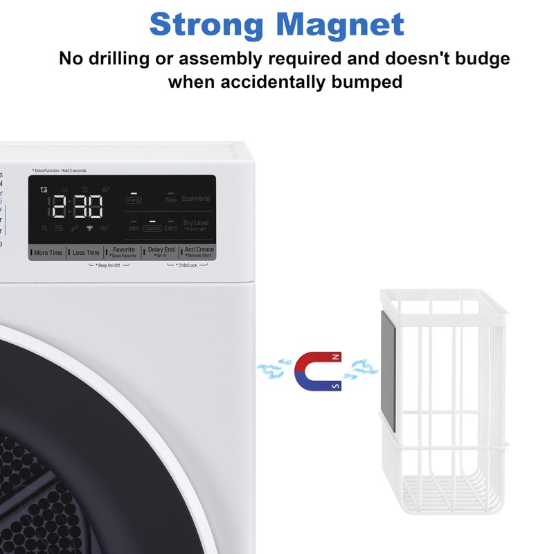 Thipoten Dryer Ball Holder, Thipoten Magnetic Dryer Ball Storage for Laundry Room, Perfect Space Saver for Holding Dryer Balls of Various Sizes (White) - Image 2