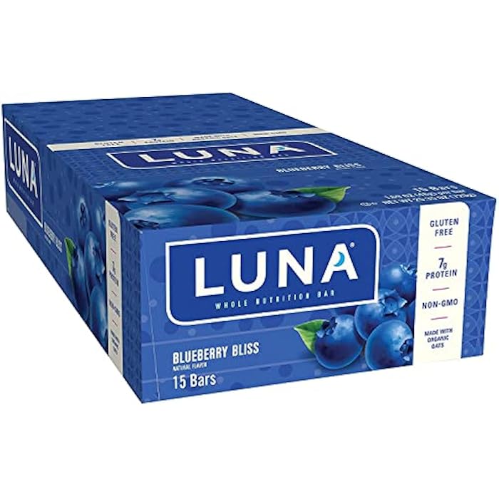Clif Bar LUNA BAR - Gluten Free Snack Bars - Blueberry Bliss Flavor - 7g of protein - Non-GMO - Plant-Based Wholesome Snacking - On the Go Snacks (1.69 Ounce Snack Bars, 15 Count) - Image 2