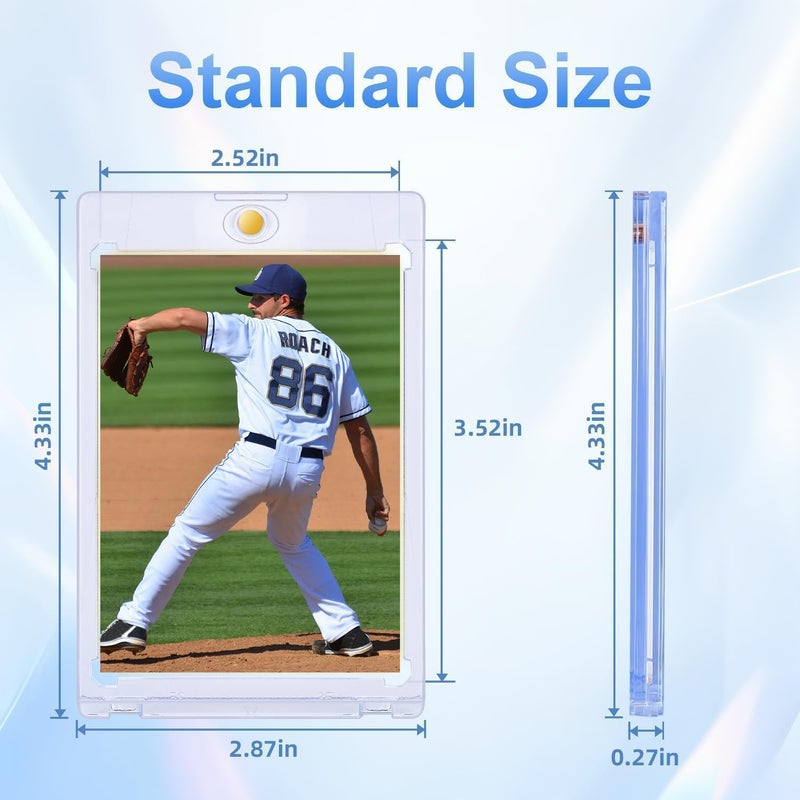 PJU 30ct Magnetic Card Holder, 35pt One Touch Card Holder for Trading Cards, Protectors Hard Plastic, U-V Protection Magnetic Display Case for Baseball, Game, Sports Cards - Image 4