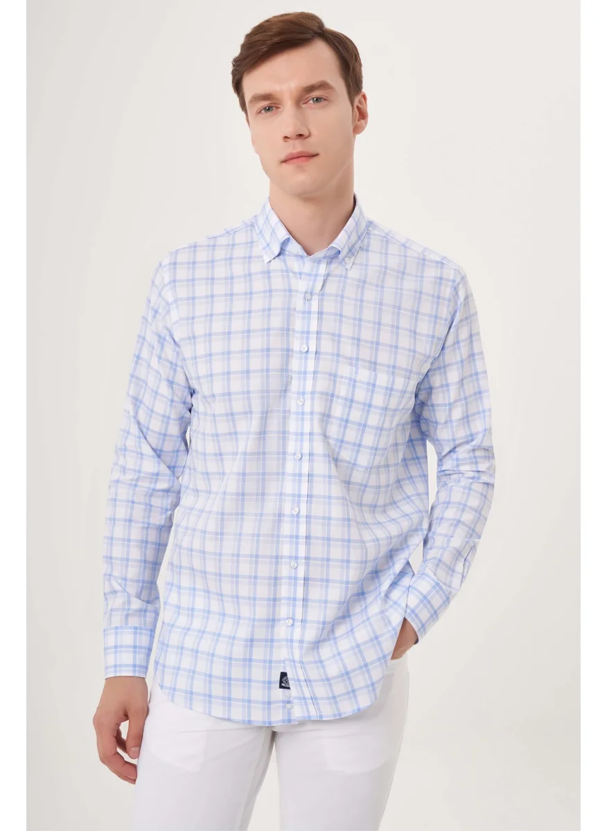 Bisse Men's Regular Fit Pasha Collar Sports Shirt BLUE GM23Y231029_D35
