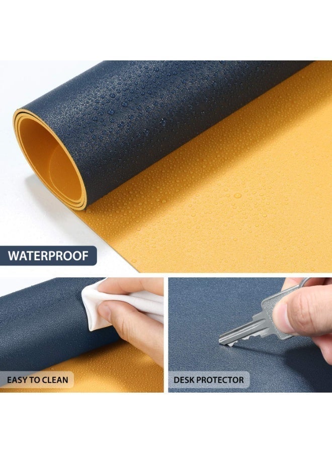 Aurrako Leather Desk Mat Pad Protector,80x40cm Large Office Mouse Pad,Non-Slip PU Desk Blotter, Laptop Desk Pad, Waterproof Desk Writing Pad for Gaming Office and Home - Image 5