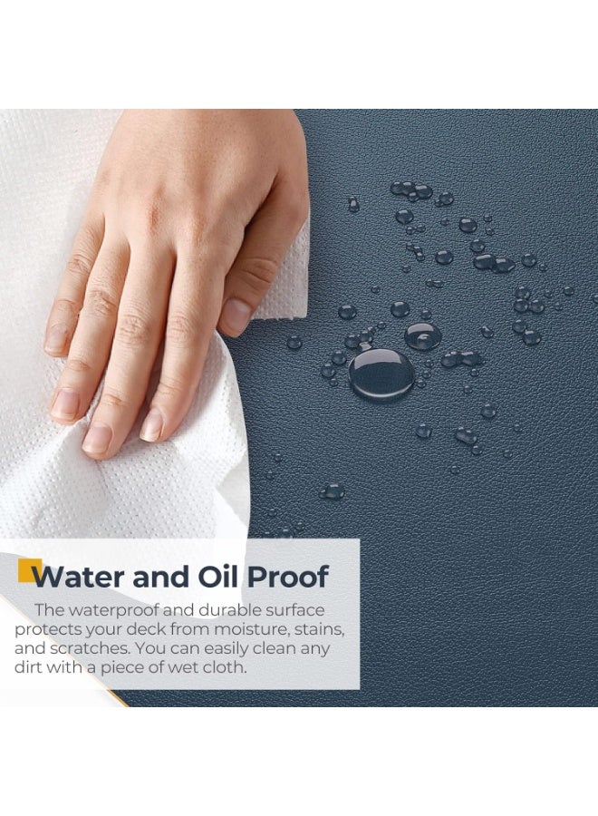 Aurrako Leather Desk Mat Pad Protector,80x40cm Large Office Mouse Pad,Non-Slip PU Desk Blotter, Laptop Desk Pad, Waterproof Desk Writing Pad for Gaming Office and Home - Image 3