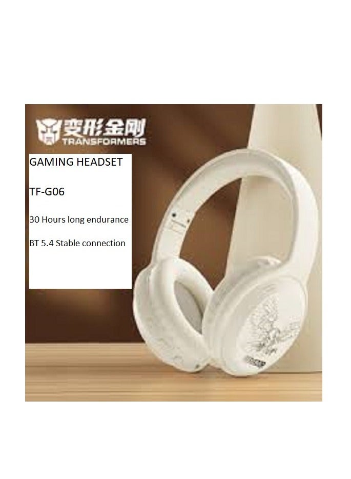TRANSFORMERS TF-G06 Gaming Gamer Headset Bluetooth 5.4 Noise Reduction Low Latency Headphones Music Earphones Beige - Image 4