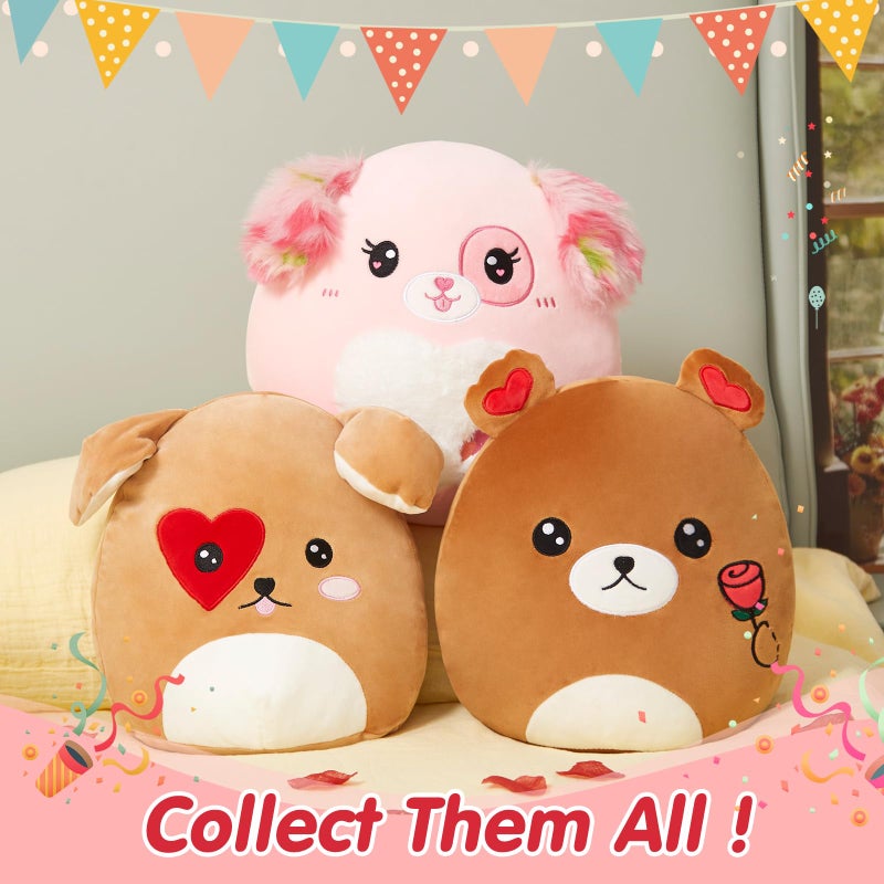 CozyWorld 12"" Puppy Dog Plush Pillow Soft Plush Toy Cute Stuffed Animal Home Room Decoration Cute Heart Valentine's Hugging Toy Birthday Gift for Kids Girlfriends Pink. - Image 5