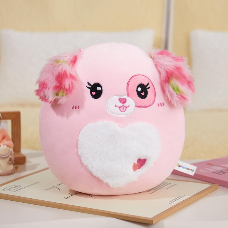 CozyWorld 12"" Puppy Dog Plush Pillow Soft Plush Toy Cute Stuffed Animal Home Room Decoration Cute Heart Valentine's Hugging Toy Birthday Gift for Kids Girlfriends Pink. - Image 2