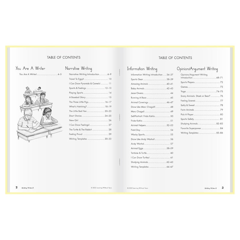Learning Without Tears, Building Writers B, Student Edition, Age 6+, 1st Grade+, Handwriting Without Tears, Narrative, Information & Opinion Writing, Fluency, School & Home, Tutoring - Image 2