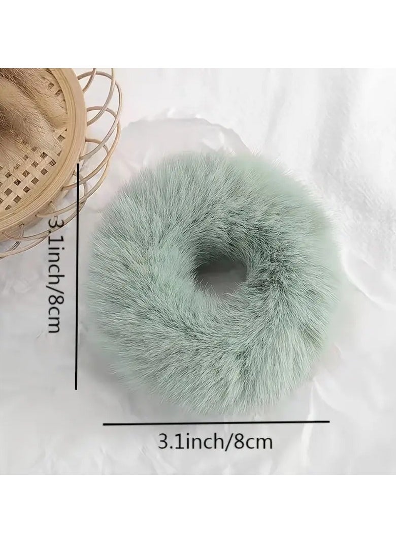 Goolsky 10pcs Colorful Simple Plush Hair Ring, Hair Rope, Hair Accessories, Random Color, Ideal choice for Gifts  - Image 3