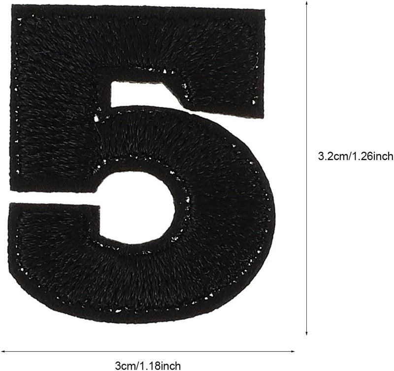 30pcs Black Number Iron-on Garment Patches Sewing Appliques for Clothing Repair DIY Embroidered Patch Set for Jeans Jackets Shirts - Image 2