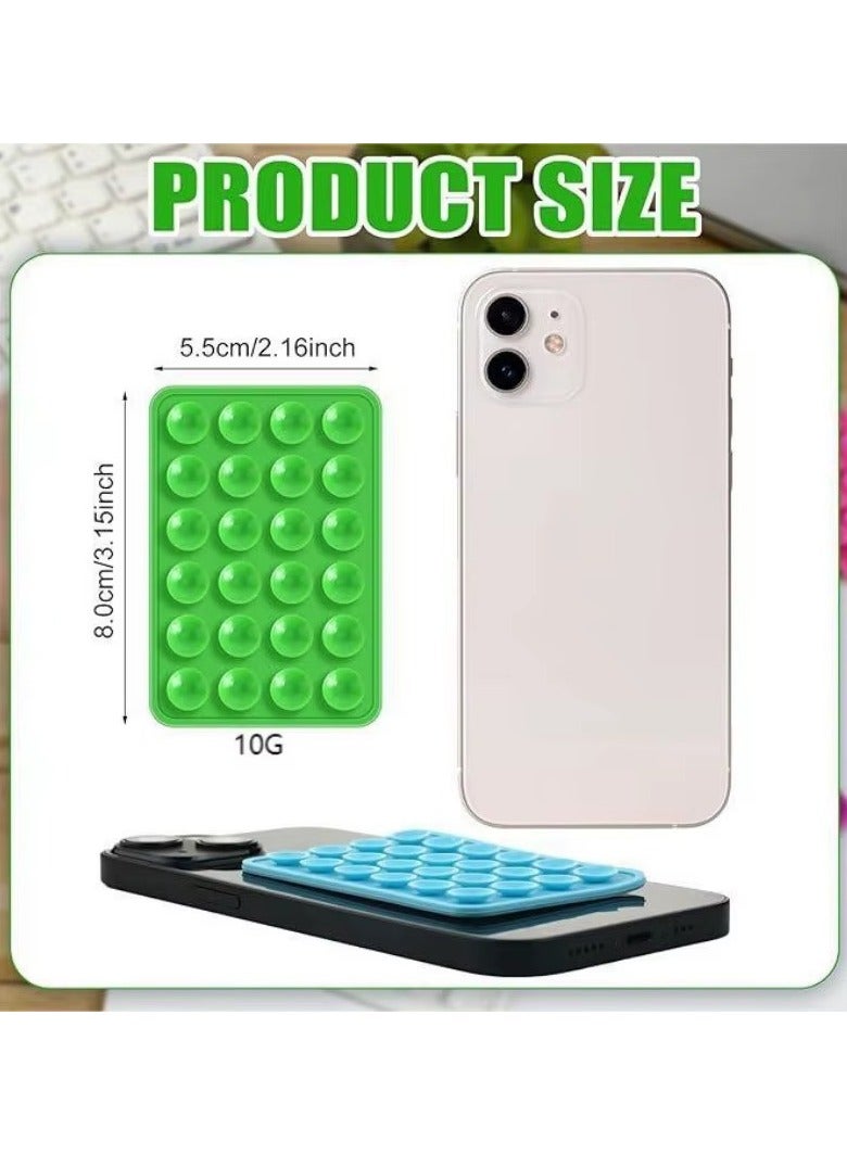 Silicone Suction Phone Case Mount, Non Slip Sticky Phone Grip for Cellphone for Strong Grip Holder for Selfies and Videos (Light Blue)