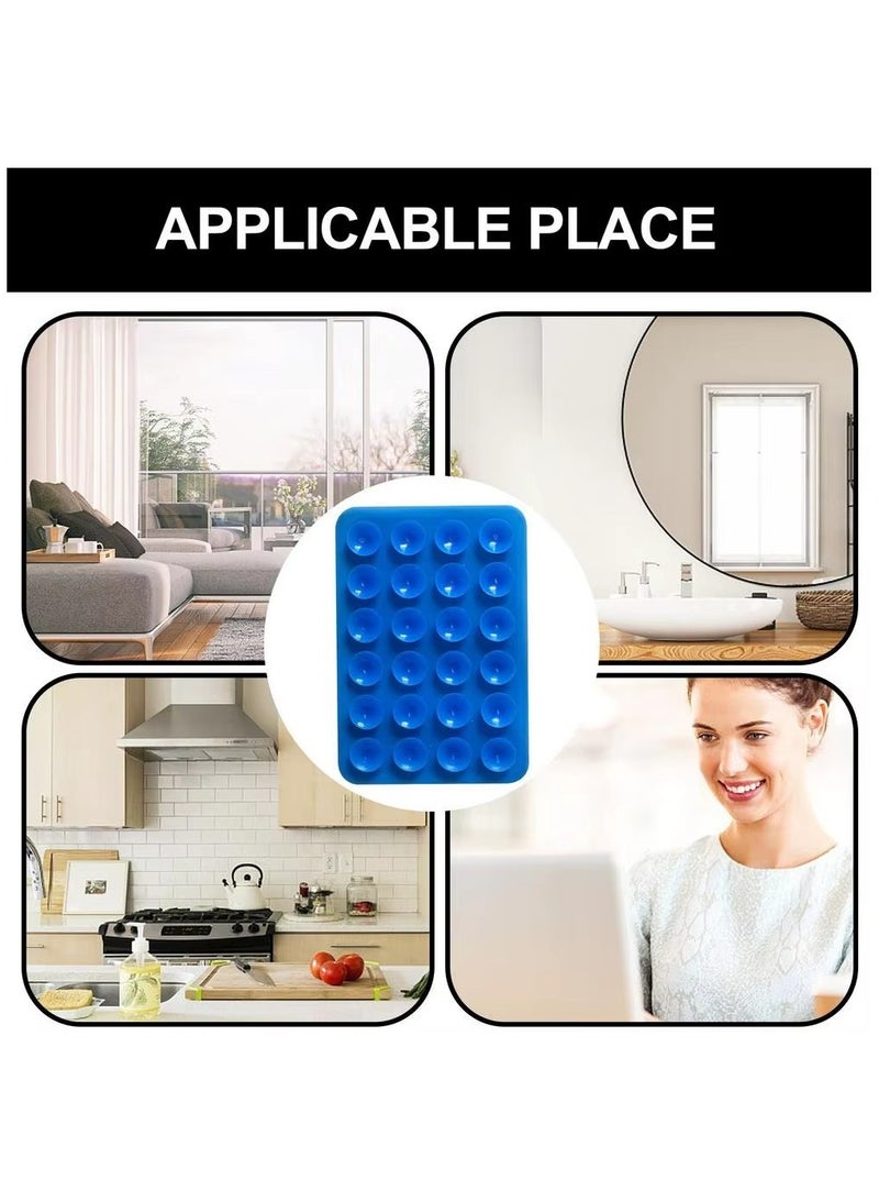 Silicone Suction Phone Case Mount, Non Slip Sticky Phone Grip for Cellphone for Strong Grip Holder for Selfies and Videos (Light Blue)