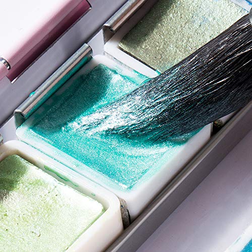 Paul Rubens Watercolor Paint Artist Grade 12 Colors, Metallic Glitter Watercolor Paints Set Solid Cakes with Palette and 100% Cotton Hot Press Watercolor Journal for Artists Painters - Image 5