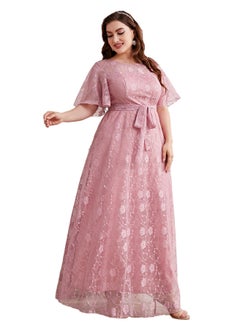 إسكدنيا إمرأة شريط طويل العنق تكدرت كم ثوب فصل صيف أنيق عال الخصر ثوب  - Image 2