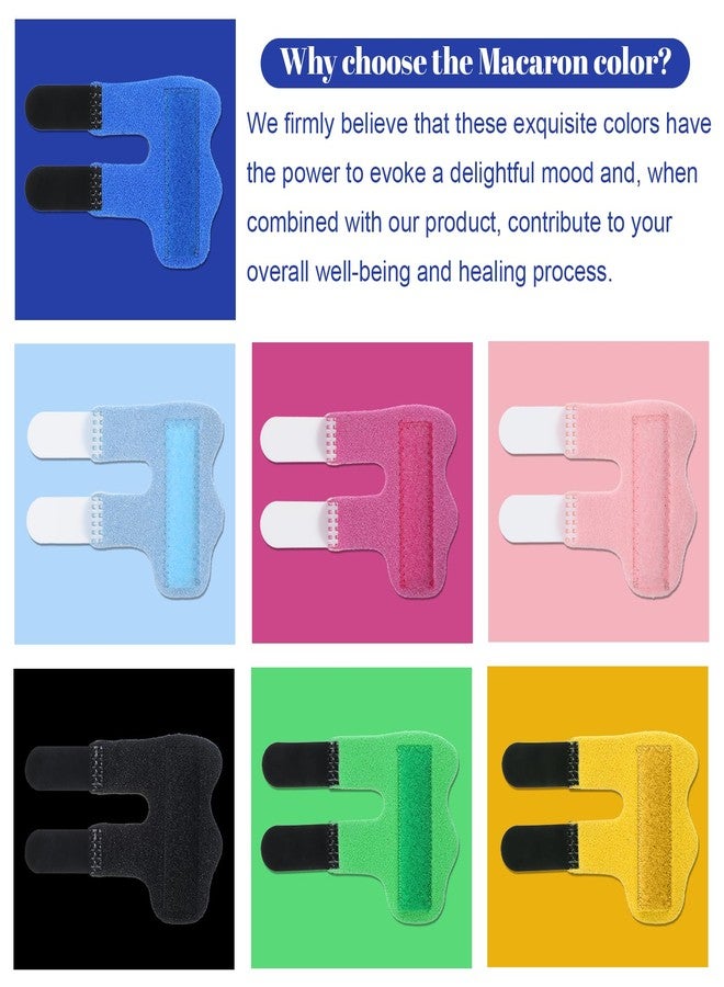 Wanmu 7 Pcs Finger Splint 7 Colors Trigger Thumb Splints for Broken/Straightening/Arthritis, Breathable Thumb Brace Stabilizer Support for Middle/Ring/Index/Pinky Finger Injured Protection - Image 4