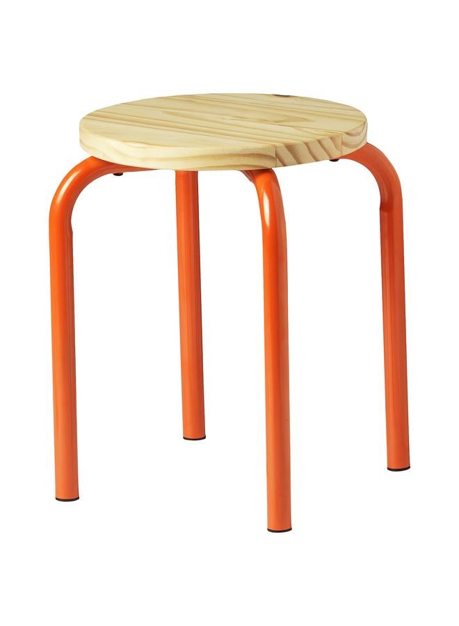 Zaboon Stool, orange/pine - Image 1