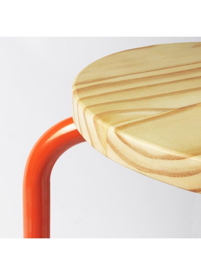 Zaboon Stool, orange/pine - Image 3