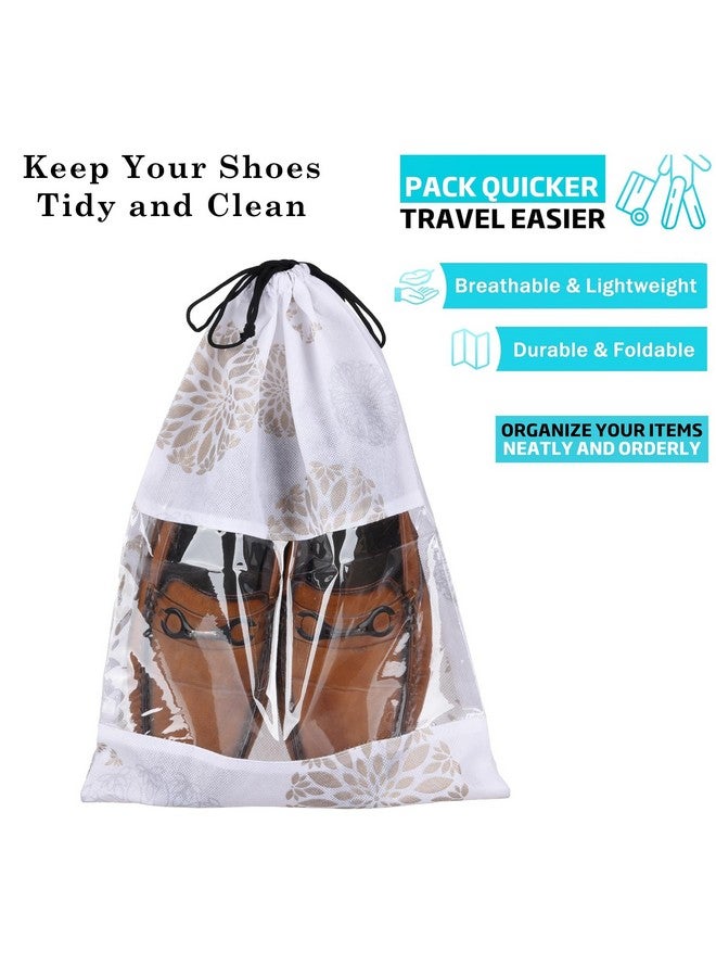 Kuber Industries Kuber Industries Pack of 6 Shoe Bags | Shoe Bags for Travel | Drawstring Shoe Storage Bags | Storage Organizers Set | Shoe Bag with Transparent Window | Shoe Pouches | Multicolor - Image 2
