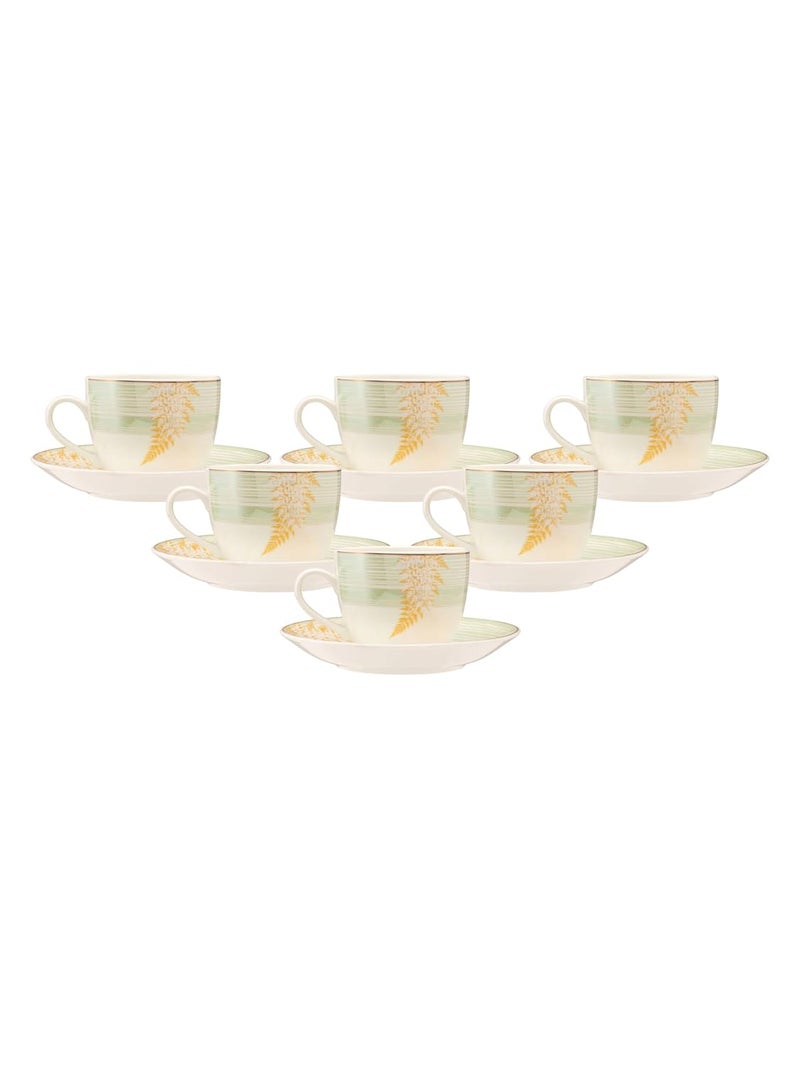 JCPL Fine Ceramic Printed Cup Saucer Set of 12 6 Cups 6 Saucers 180 ml Each Royal R418 - Image 3