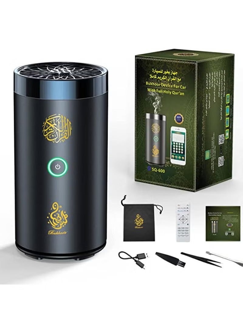 TIGER Car Bakhoor With Quran Speaker, Portable Arabian Electronic Aromatherapy Incense Burner, Quran Speaker Rechargeable USB-C Aromatherapy Machine Aroma Diffuser Remote And App Control Mini Bakhoor Burner SQ-600 - Image 1