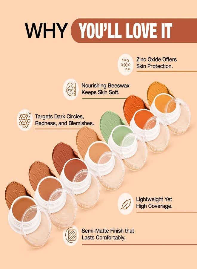 ماليو كريم أساس مالياو الاحترافي لتصحيح اللون - تغطية كاملة للهالات السوداء تحت العين، وحب الشباب، والعيوب | لمسة نهائية مطفية | مجموعة من 3 قطع | 6 غرام لكل قطعة - Image 2