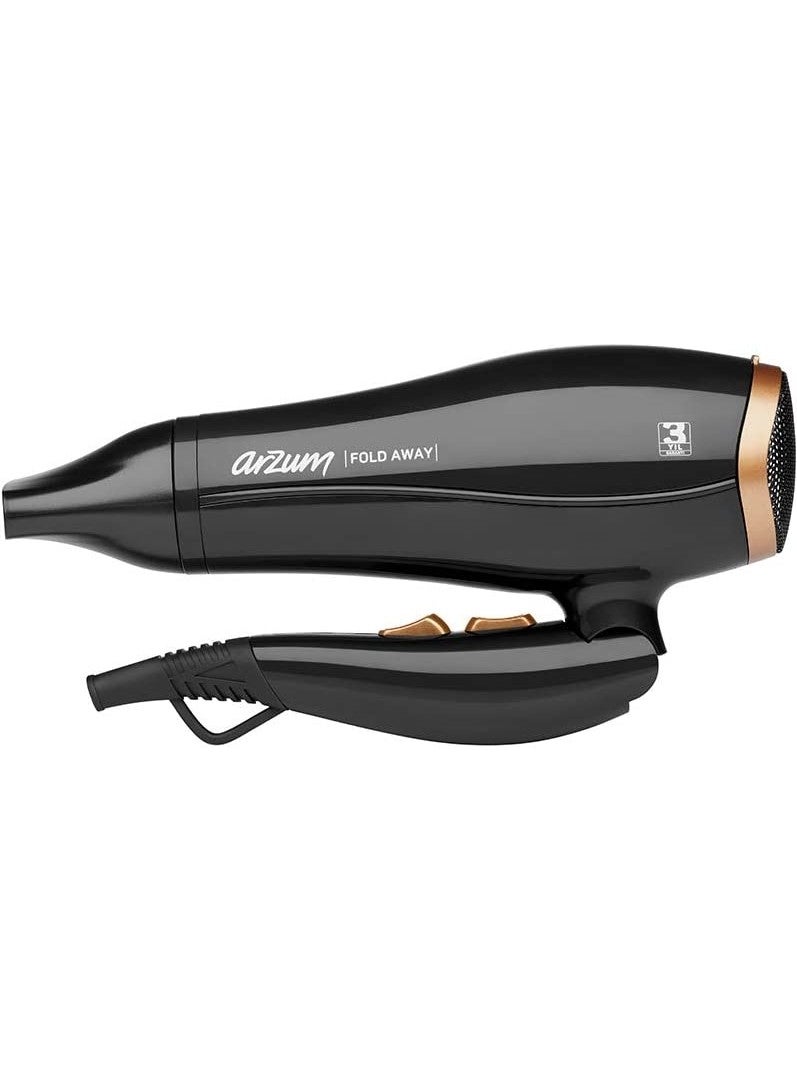 Arzum AR5046 Fold Away Hair Dryer, 2300W, Black  - Image 3