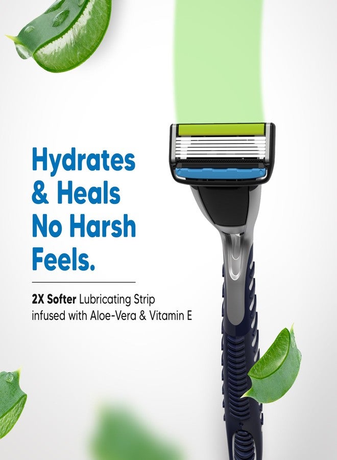 LetsShave Pro 6 Acne Friendly Razor for Men | Anti-Acne Shaving Kit with 1 Handle, 2 Blades & Razor Cap | Clog-Free 6-Blade Design with Beard Styling Back-Blade | Gentle on Acne-Prone Skin - Image 3