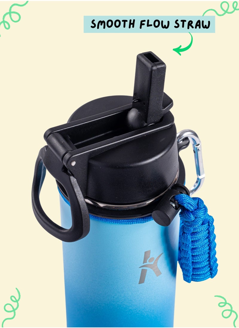 KRYMSO KRYMSO, 500ml Water Bottle, Stainless Steel Water Bottle, Water Bottle for Kids Water Bottle with Straw, Thermos, Insulated Water Bottle, Water 500ml with Ai Stickers  - Image 3