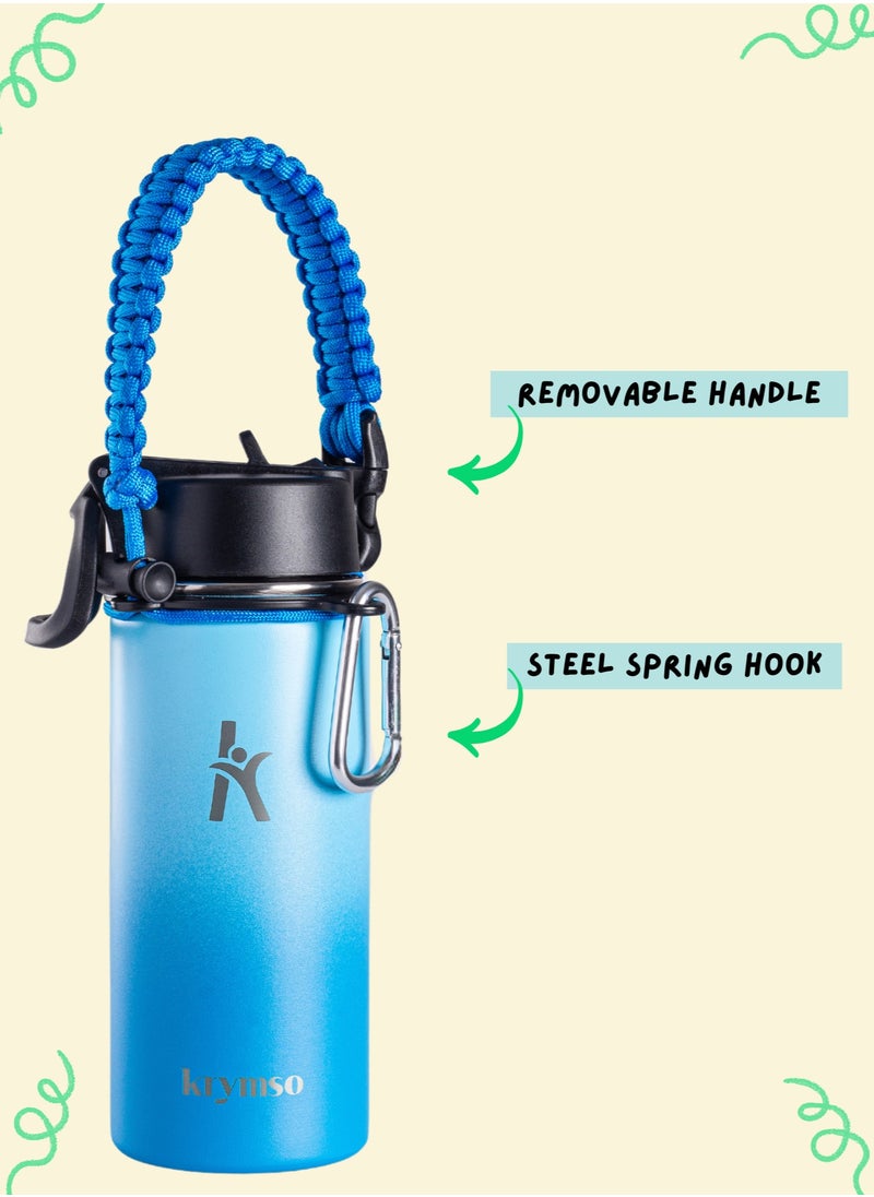 KRYMSO KRYMSO, 500ml Water Bottle, Stainless Steel Water Bottle, Water Bottle for Kids Water Bottle with Straw, Thermos, Insulated Water Bottle, Water 500ml with Ai Stickers  - Image 4
