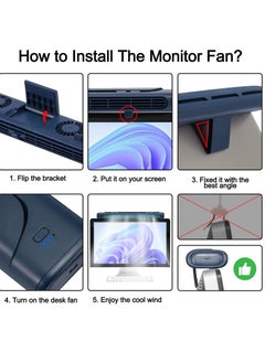 Excefore Table Desktop Cooling Fan, Monitor Clip On Fan, Monitor Fan, Bladeless Office Desk Tower Standing Fan, Strong Wind Quiet Small Desk Fan USB Powered Mini USB Fan for Office Laptops, Desktop PC  - Image 5