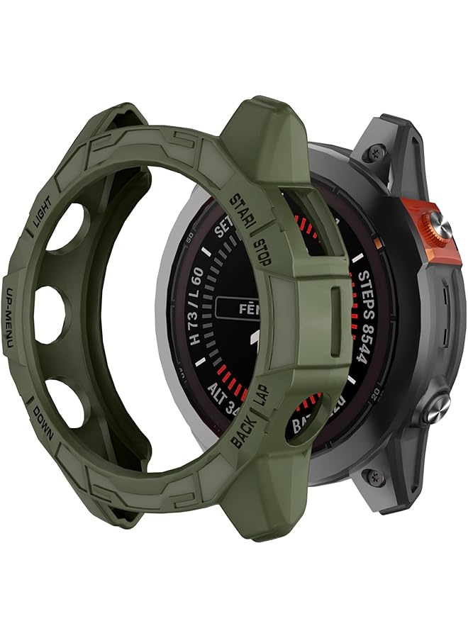 إيروريكس حافظة حماية لساعة Garmin Fenix 7 Pro Fenix 7 Epix Pro مقاس 47 مم، غطاء حماية من مادة TPU، إطار ساعة، ملحقات، أخضر - Image 2