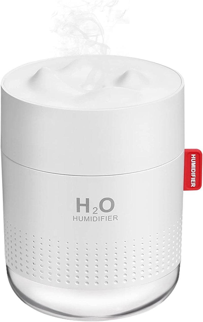 MOVTIP Portable Mini Humidifier, 500ml Small Cool Mist Humidifier, USB Personal Desktop Humidifiers for Baby Bedroom Travel Office Home, Auto Shut-Off, 2 Mist Modes, Super Quiet, White - Image 1