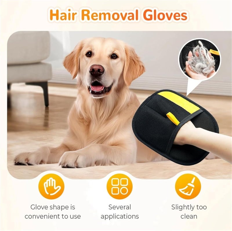 XIBO Pet Grooming Gloves Remover Glove, Electrostatic Pet Hairs Removal Gloves, Reusable Cat & Dog Hairs Remover, for Couch, Furniture, Carpet, Car Seat. - Image 3