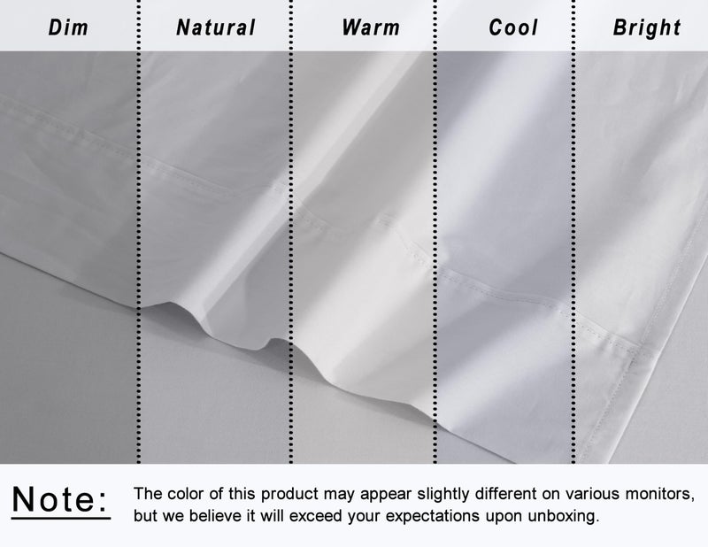 RUVANTI 6 Pcs Cotton Sheets - 100% Natural Cotton Soft, Lightweight & Breathable Crispy Percale Sheets, Full Size Bed Sheets 16" Deep Pockets, Cloud Gray - Image 5