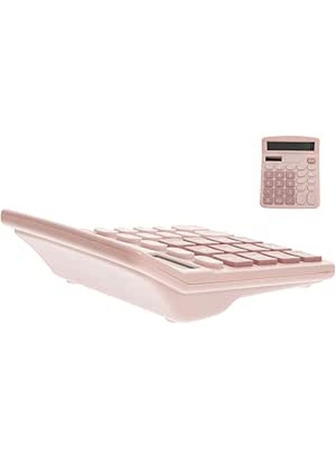Solar Dual Power Basic Calculator Lightweight Portable Design Pink For Students And Office Use - Image 1