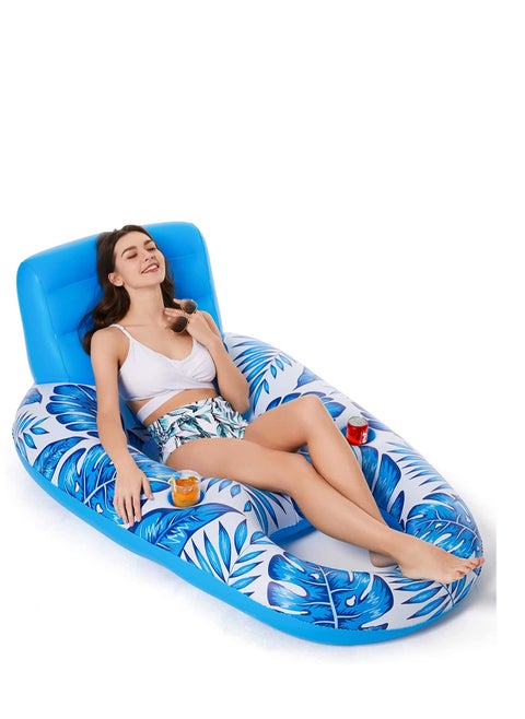 Inflatable Pool Float Adult Pool Floaties Lounger Floats Rafts Floating Chair Floats Water Floaty for Swimming Pool Lake Lounge Float with Cup Holders Beach Pool Party Toys for Adults Kids