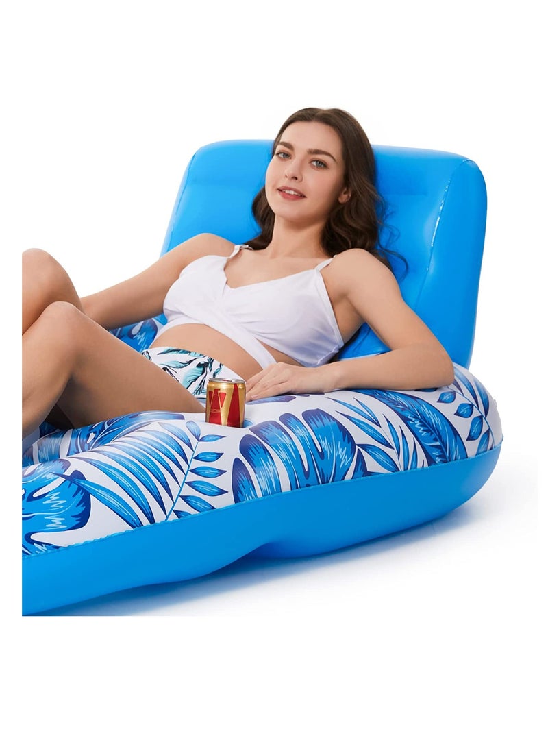 Inflatable Pool Float Adult Pool Floaties Lounger Floats Rafts Floating Chair Floats Water Floaty for Swimming Pool Lake Lounge Float with Cup Holders Beach Pool Party Toys for Adults Kids
