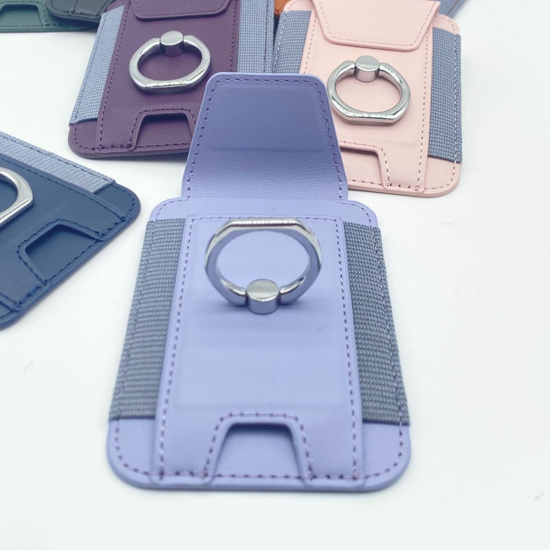 Applicable to Apple 15 magnetic card holder iphone14Magsafe magnetic mobile phone key ring buckle bracket card holder Purple 