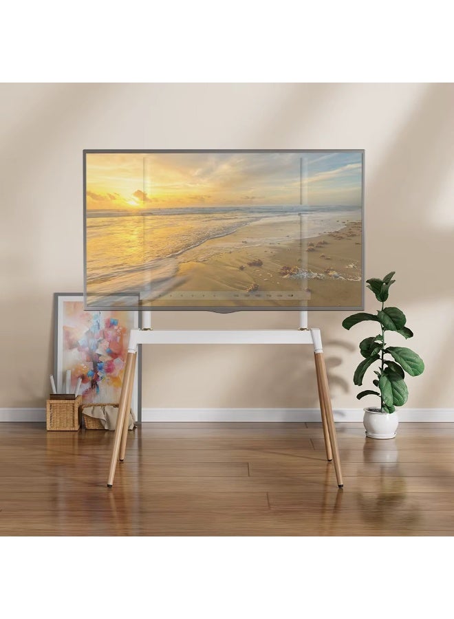 بيتيك ستاند تلفزيون ارضي معدني رباعي الأرجل يدعم تلفازات من 32 إلى 75 بوصة بوزن يصل إلى 45 كجم/99 رطل وVESA ما يصل إلى 600x400 مم. يتميز بتصميم قفل سريع، إدارة للكابلات، أبيض | TF-FS102W - Image 5